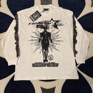 Hellstar Victory Within White Longsleeve Shirt Men’s Size Large